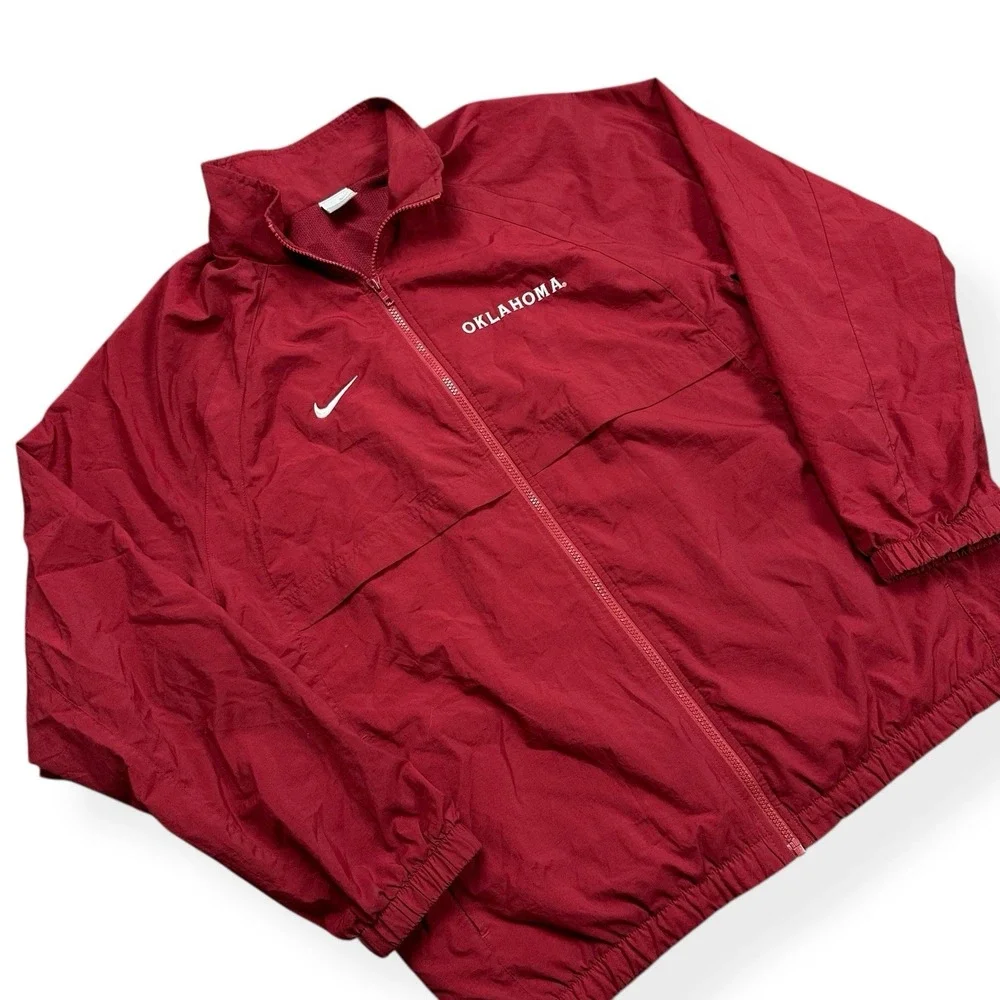 VTG Nike Windbreaker Jacket Men's Large Sooners University of Oklahoma Softshell